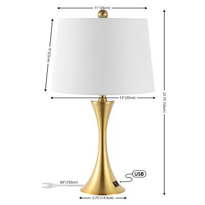 JONATHAN Y JYL6621A-SET2 Bennett 22.75" Modern Glam Iron Hourglass LED Table ...