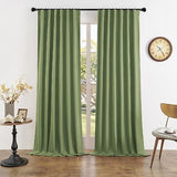 DUALIFE Light Sage Green Curtains 96 Inches Long for Bedroom 2 Panels Back Ta...