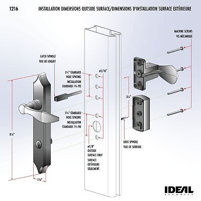 Ideal Security Door Lever with Deadbolt Lock for Out-Swinging Doors, Oiled Ru...