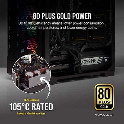 Corsair RMX Series, RM850x, 850 Watt, 80+ Gold Certified, Fully Modular Power...