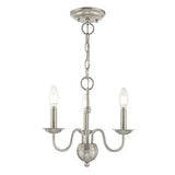 Livex Lighting 3 Lt Brushed Nickel Mini Chandelier 14"L x 14"W x 13"H