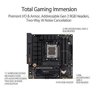 ASUS TUF GAMING B650M-PLUS WIFI Socket AM5 (LGA 1718) Ryzen 7000 mATX gaming ...