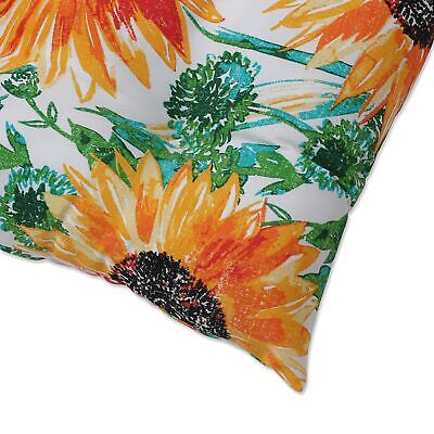 Pillow Perfect Bright Floral Indoor/Outdoor Chair Seat Cushion with Ties Tuft...