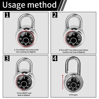 Standard Dial Combination Lock,Black turnplate 2 in. Wide; Fixed three digita...