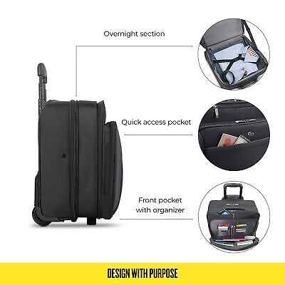 Solo New York 16-Inch Laptop Rolling Case, Overnighter section and remoavble ...