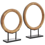 Deco 79 Wood Geometric Decorative Sculpture Circular Ring Home Decor Statues ...