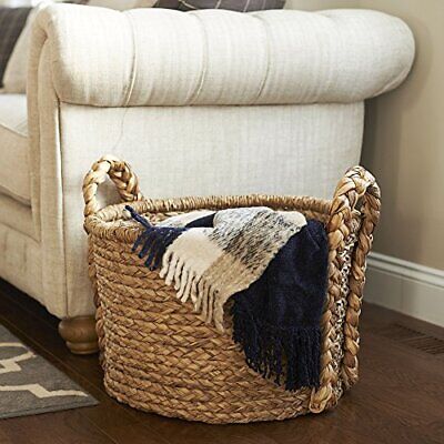 Household Essentials Large Wicker Floor Storage Basket with 19''x 25'', Brown