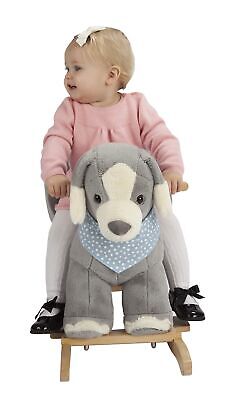 Baby Rocking Horse Puppy with Chair, Plush stuffed Animal Dog Rocker, Wooden ...