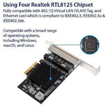 IO CREST Quad 2.5 Gigabit Ethernet PCI Express PCI-E Network Interface Card 1...