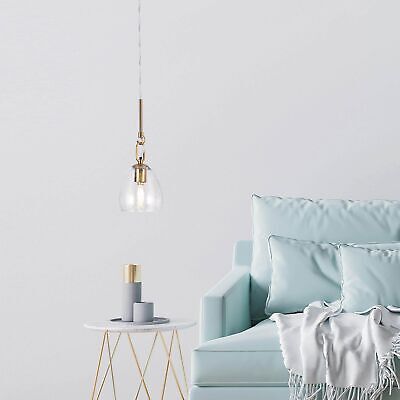 KSANA Gold Glass Pendant Light, Modern Hanging Light Fixture with Water Rippl...