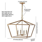 JONATHAN Y JYL7520C Gatsby 23" 4-Light Adjustable Iron Rustic Glam LED Pendan...