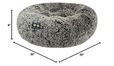 Bessie + Barnie Plush Dog Bed, Extra-Plush Fabric, Reversible Circle, Machine...