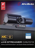 AVerMedia Live Streamer CAM 513-4K 30 fps UHD, Ultra Wide Angle Webcam with F...