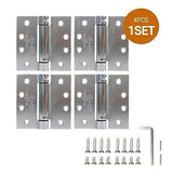 Basics Self-Closing Door Hinge, 4 Inch x 4 Inch, 4 Pack, Hinge Hardware, Spri...