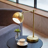 Globe Electric 52915 Molly 18" Desk Lamp, Matte Brass, Black Fabric Cord, in-...