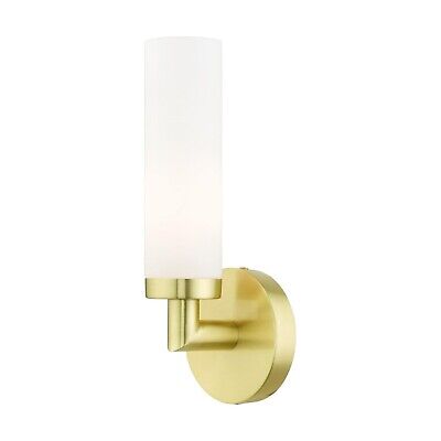 Livex Lighting Aero 1 Light Wall Sconce Satin Brass Finish, 4.25 x 11