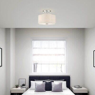 Livex Lighting 2 Light Brushed Nickel Semi Flush 11 x 11 x 8.5