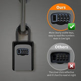 Portable Key Lock Box, Upgrade Clearly Visible Numbers, Lock Box Wall Mounted...