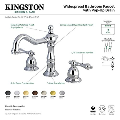 Kingston Brass KS1977AL 8 in. 7-9/16 Inch in Spout Reach, Brushed