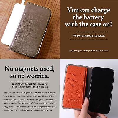 hanatora - Japan iPhone13Pro Flip case with Card Holder Genuine Leather Phone...