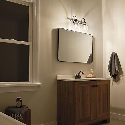 KICHLER Avery 15" Bathroom Vanity Industrial 2 Light Wall Fixture with Clear ...