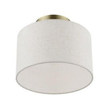 LIVEX LIGHTING Blossom 1 Light Semi-Flush in Antique Brass (49808-01)