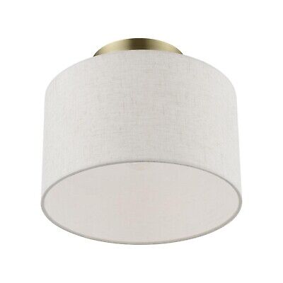 LIVEX LIGHTING Blossom 1 Light Semi-Flush in Antique Brass (49808-01)