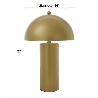 Deco 79 Metal Room Accent Lamp Table Lamp with Dome Shade, Lamp 14" x 14" x 2...