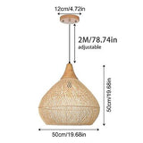 Arturesthome Rustic Woven Pendant Light, Rattan Basket Lampshade Coastal Hang...