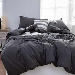 LIFETOWN 100% Jersey Knit Cotton Duvet Cover Set T-Shirt Feel Bedding Set Ult...