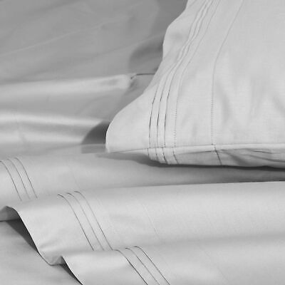 Superior 1500-Thread Count Egyptian Cotton Solid Pillowcase Set, King, Platinum