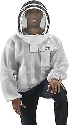 Bees & Co K84 Ultralight Beekeeper Jacket with Fencing Veil, XXL, Crystal White