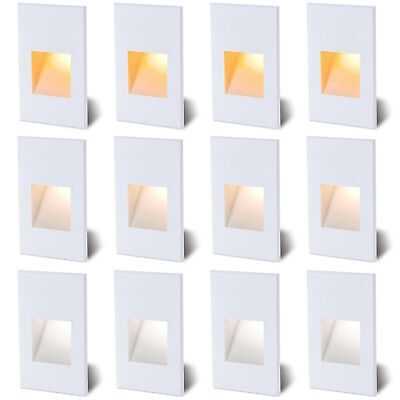 12-Pack Step Lights Outdoor Stair Lights Indoor 12V 4W 150LM, 3000K/4000K/500...