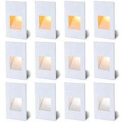 12-Pack Step Lights Outdoor Stair Lights Indoor 12V 4W 150LM, 3000K/4000K/500...