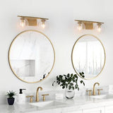 KSANA Gold Vanity Lights, 3-Light Modern Bathroom Light Fixture with Seeded G...