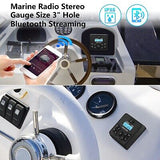 Weatherproof Marine Gauge Receiver-Bluetooth, Boat Digital Media MP3 Player, ...