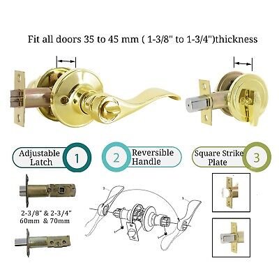 Keyed Alike Entrance Lock Lever Combo Set,3 Set Entry Lever with Single Cylin...