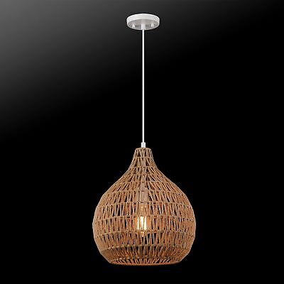 Globe Electric 65703 Tika 1-Light Pendant Lighting, Natural Blonde, Twine Sha...