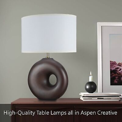 Aspen Creative 40235-11, Desk Lamp in Matte Black Finish, UNO Shade: 6" x 9" ...