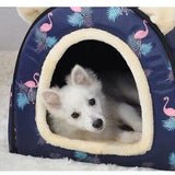 Dog Bed or Cat Bed,2 Ways to Use,Indoor Pet House with Fluffy Mat,Removable a...