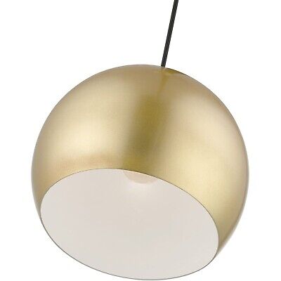 Livex Lighting 41181-33 Piedmont Collection 1 Light Pendant, Soft Gold with P...