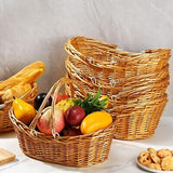 6 Pcs Wicker Picnic Basket with Handle, Hand Woven Harvest Basket Bulk, Wicke...