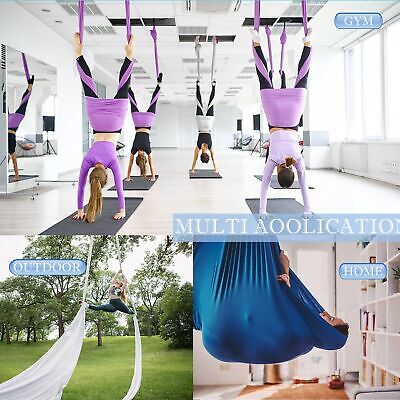 11 Yards Aerial Silks Yoga Swing Set - Aerial Yoga Hammock Kit Anti-Gravity F...