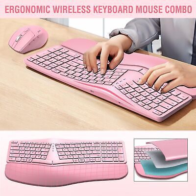 MK960 Ergonomic Wireless Keyboard Mouse Combo, Bluetooth/2.4G Split Design Ke...