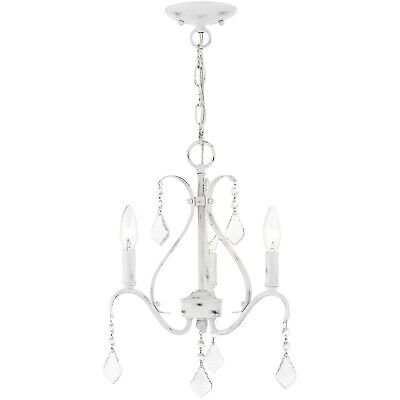 Livex Lighting 40843-60 3 Light Antique White Chandelier