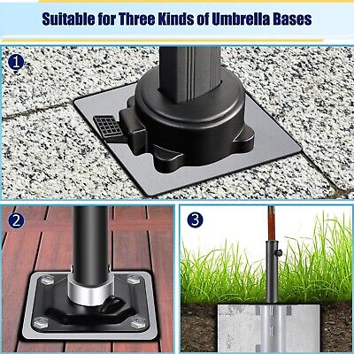 SLIIMU In-ground Umbrella Base, Stand Umbrella Holder, Universal Umbrella Gro...