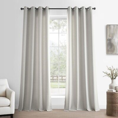 HPD Half Price Drapes Basic Faux Linen Curtains Grommet - 120 Inch long Pair ...