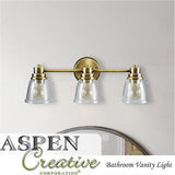 Aspen Creative 62270, Bathroom Vanity 3 Lights Fixture, 24" W x 6-3/4" H x 8-...