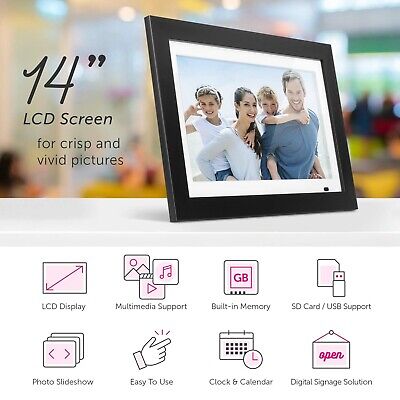 Aluratek 14&#8221; LCD Digital Photo Frame with 4GB Built-in Memory with Remote,