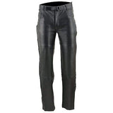 Milwaukee Leather SH1150 Men's Black Leather Motorcycle Over Pants with Jean ...